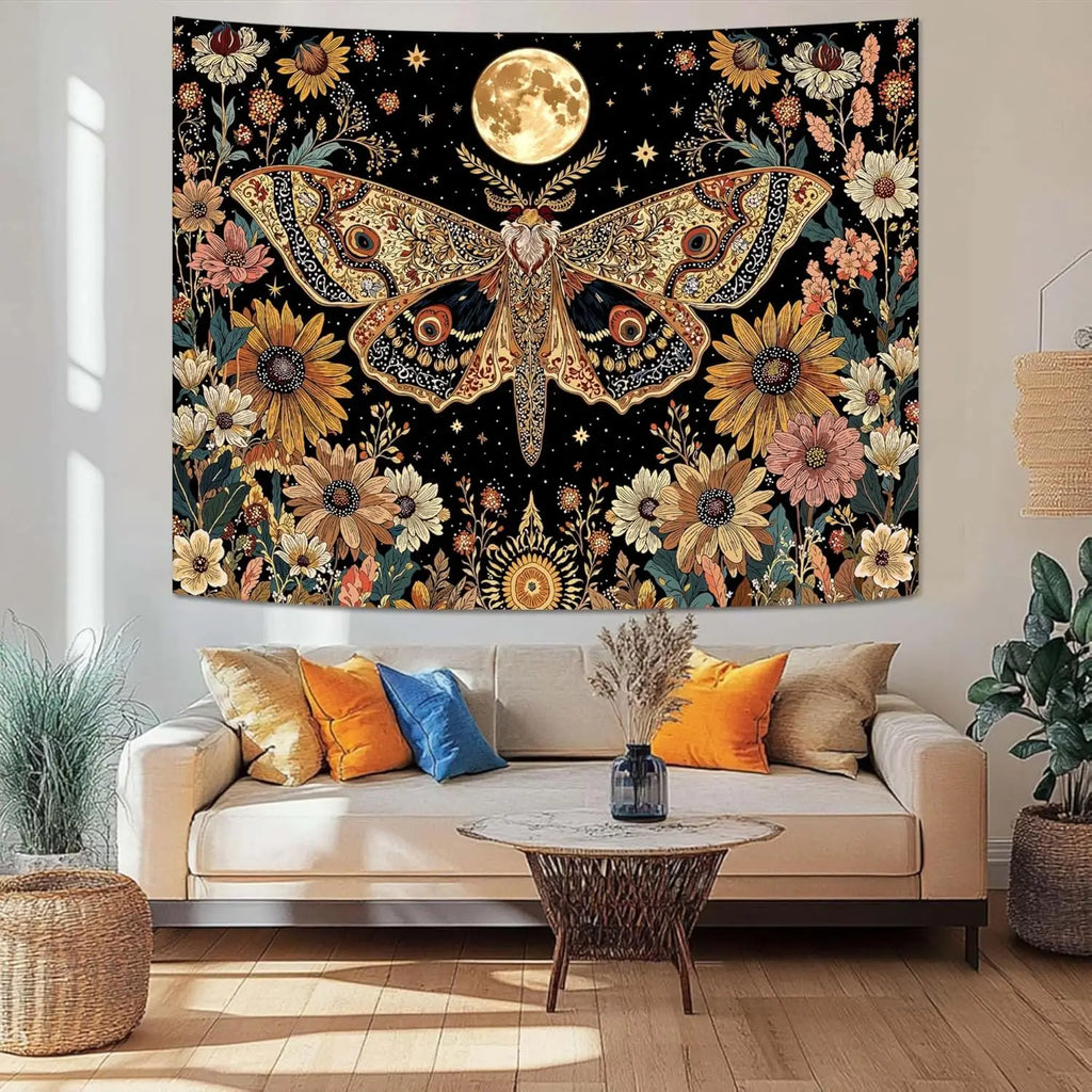 Celestial Luna Moth Tapestry