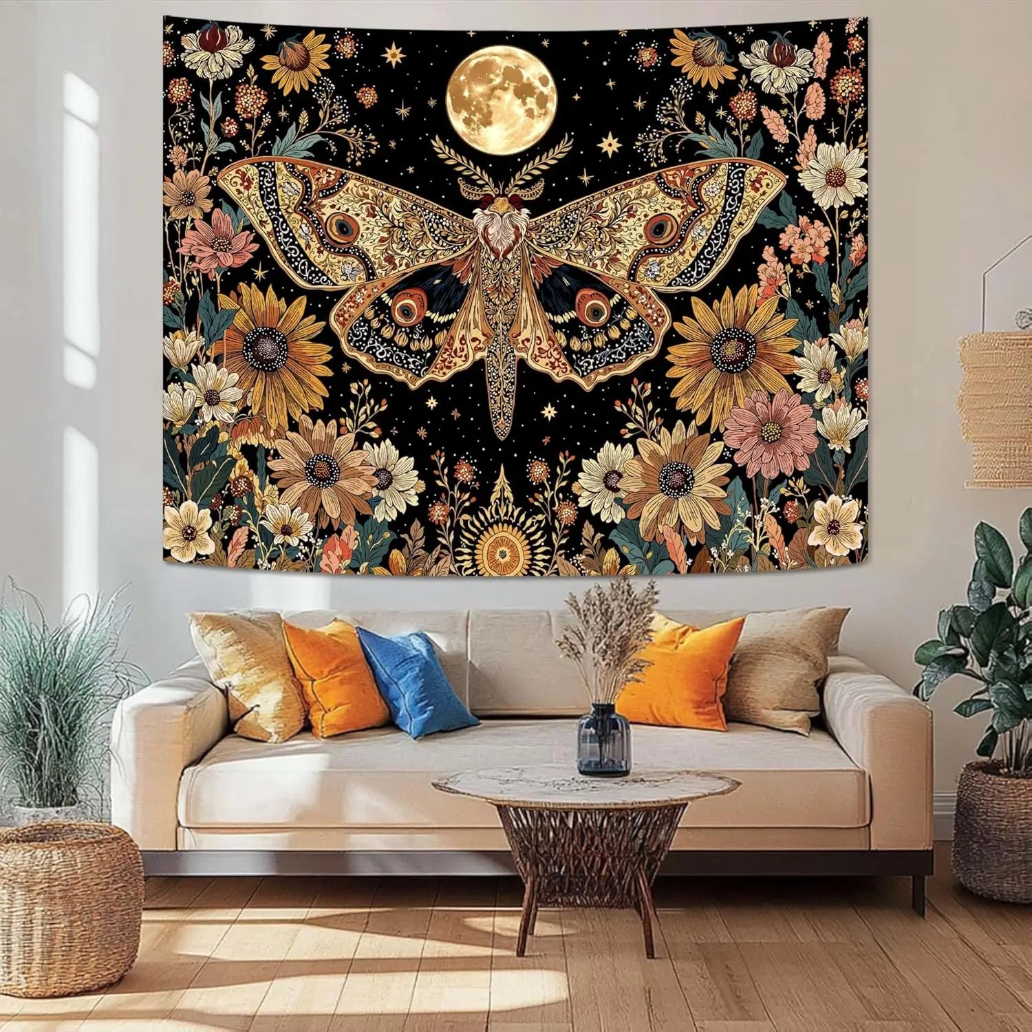 Celestial Luna Moth Tapestry