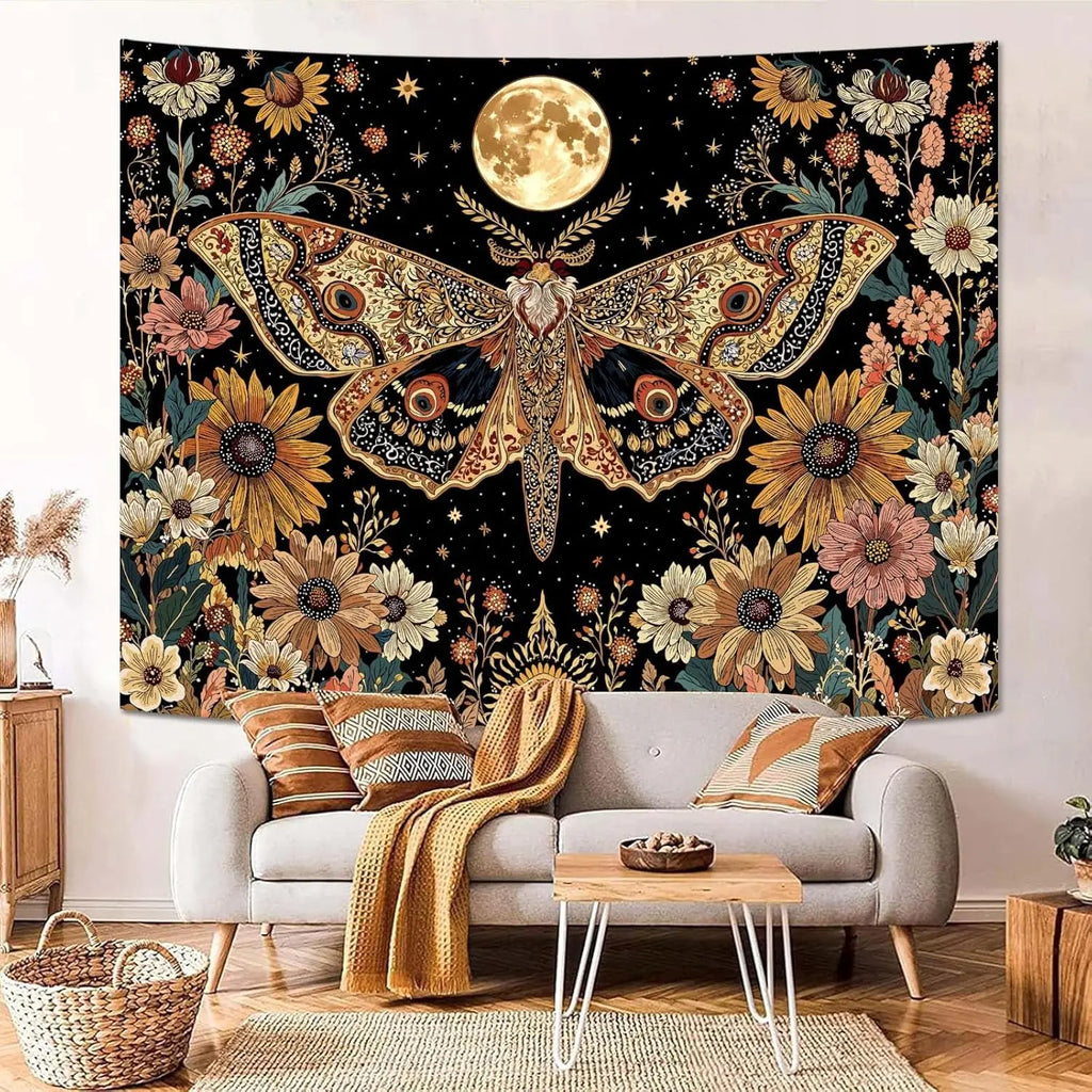Celestial Luna Moth Tapestry