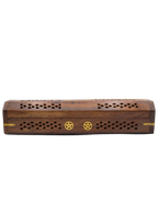 Pentacle Coffin Incense Burner | Brass Inlay