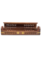 Pentacle Coffin Incense Burner | Brass Inlay