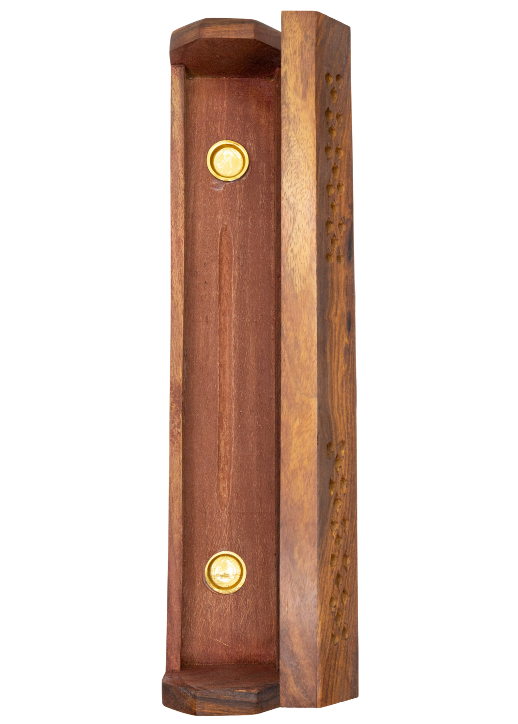 Pentacle Coffin Incense Burner | Brass Inlay