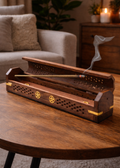 Pentacle Coffin Incense Burner | Brass Inlay