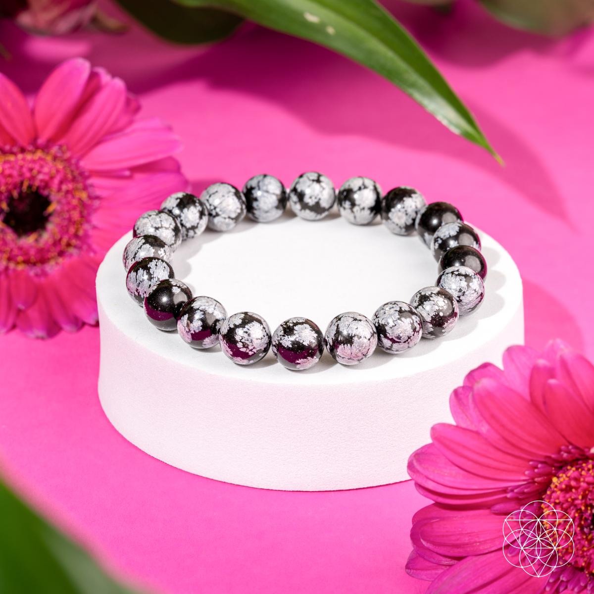 Snowflake Obsidian Bracelet